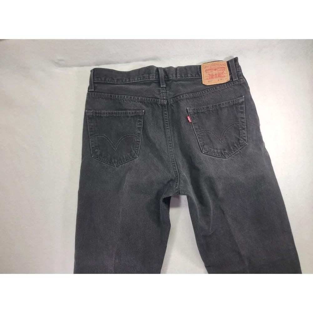 Levi's 550 jeans -‎ Relaxed fit Straight Leg - 36x34 Black Wash 100% cotton